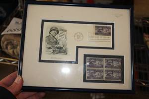 lot 699 image: General George Patton First Day Of Issue Framed Stamp Display