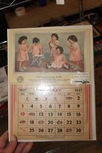 lot 700 image: Vintage Dionne Quints 1937 Cherokee State Bank Calendar