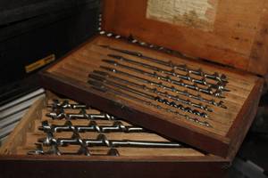 lot 873 image: Auger Bit Set w Wooden Case