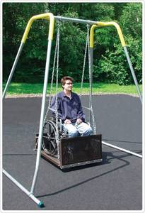 MSRP $1800 NEW OPEN BOX - SportsPlay 800lb Capacity Wheelchair Swing Platform WChains -This swing is specially designed to accommodate both adult &amp juvenile wheelchairs, including motorized wheelchairs -Frame Not Included However Available Online