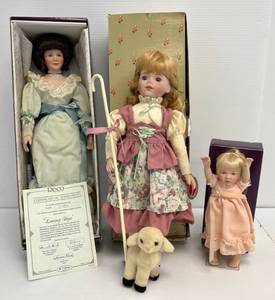 lot 55 image: Group Of Vintage Dolls Including Sheperdess And More