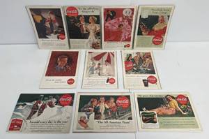lot 94 image: Group Of Vintage Coca-Cola Ads In Plastic