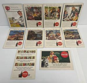 lot 95 image: Group Of Vintage Coca-Cola Ads In Plastic