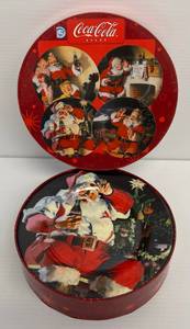 lot 106 image: 2002 Coca-Cola Holiday Portraits Plates Set Of Four Stoneware SaladDessert Plates 8