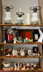 lot 118 image: Four Shelves Full Of Misc. Vintage Items