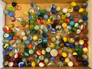 lot 133 image: Group Of Vintage Marbles In Misc. Sizes