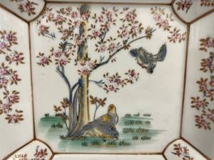 lot 153 image: Audrea By Sadek Japanese Hand Painted Plate 8 x 8 (Some Paint Worn Off)