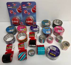 lot 159 image: Group Of Misc. Decorative Tape Rolls Including Superman And Two Easy Buttons