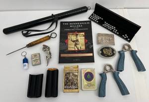 lot 175 image: Group Of Misc. Guy Stuff Including Night Stick, Cigar Holder And More