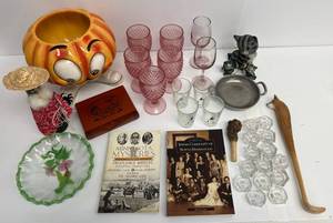 lot 181 image: Group Of Misc. Household Items Including Pumpkin Serving Dish,Wood Pipe And More