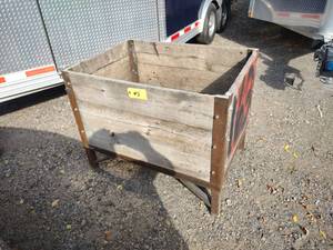 lot 45 image: Steel Framed Wooden Crate, 41.5x30....