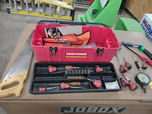 lot 138 image: Toolbox with Assorted Tools...