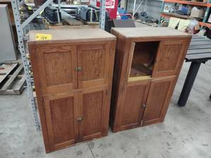 lot 154 image: (2) Vintage Cabinets, 30.5x16.5x32...