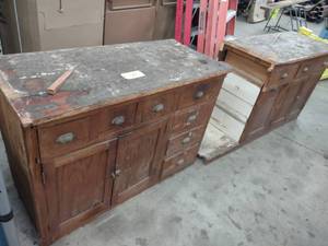 lot 155 image: (2) Vintage Cabinets, 49x21x35...