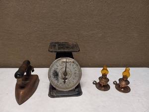 ANTIQUE SCALE & IRON AND MORE