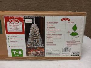HOLIDAY TIME ARTIFICIAL CHRISTMAS TREE 4FT TALL FLOCK GREENFIELD