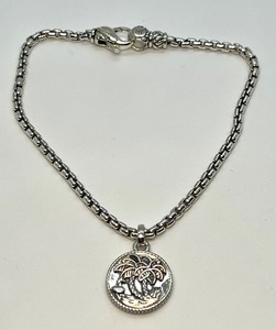 lot 36 image: Palm Tree Charm Sterling Bracelet by JAI