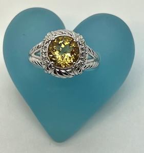 lot 48 image: Lovely Judith Ripka Sterling and Cubic Zirconia Citrine Ring