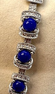 lot 41 image: Lapis and Sterling Bracelet