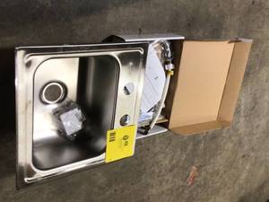 lot 1 image: Elkay 20 Gauge Stainless Steel 15 in. 2-Hole Drop-in Bar Sink Customer Returns See Terms on Auction