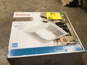 lot 3 image: Broan-NuTone QT Series 130 CFM Ceiling Bathroom Exhaust Fan with LED Light and Night Light Customer Returns See Terms onAuction