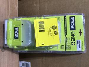 lot 17 image: Ryobi 18V LED Compact Area Light (2-Pack) Customer Returns See Terms on Auction