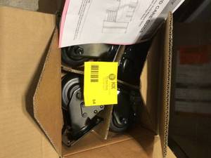lot 54 image: Husky 4 in. Caster Kit for Heavy Duty Welded Steel Garage Base CabinetsCustomer Returns See Terms on Auction