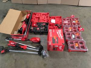 Mix lot of Milwaukee Tools- Storage boxes, Trimmers, Drills - Review all pictures