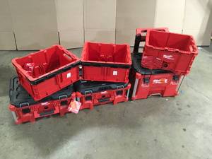 Milwaukee PACKOUT 22 in. Rolling Tool Box - lot of 3 - Review all pictures