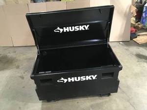 Husky 48 in. W x 24 in. D Steel Job Site Tool Box in Black - Review all pictures