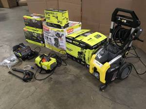 Mix lot of Outdoor Ryobi Tools, Customer Returns - Review all pictures