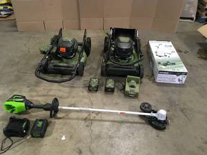 lot 2 image: Mix lot of Earthwise Tools, Lawn Mowers and Trimmers - review all pictures