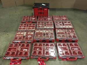 lot 35 image: Variety of Milwaukee PACKOUT 11-Compartment Low-Profile Small Parts Organizer (2-Pack)- review all pictures
