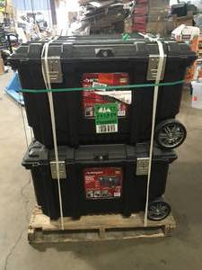 Husky 37 in. Rolling Tool Box Utility Cart Black - Lot of 4 - review all pictures