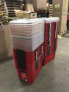 Lot of Husky 20 GAL Heavy Duty Storage Boxes - review all pictures