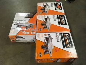 Lot of Ridgid Wet Tile Saws - Open Boxes - various conditions  Review all pictures