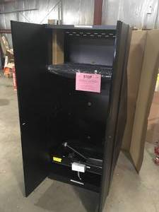 Husky Heavy Duty Welded 20-Gauge Steel Freestanding Garage Cabinet in Black (36 in. W x 81 in. H x 24 in. D)- damaged Review all pictures