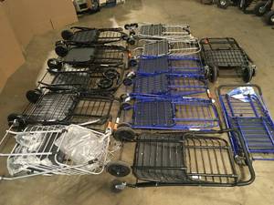 Milwaukee Heavy-Duty Steel Shopping Cart with Accessory Basket in Black- Review all pictures