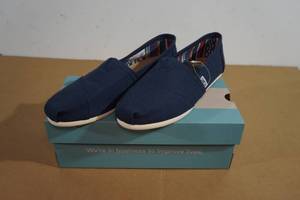 NEW Toms Alpargata Navy Canvas Shoes - Womens 7.5