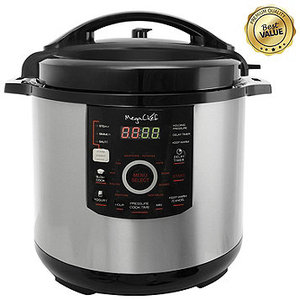 Mega Chef 12 Quart Steel Digital Pressure Cooker