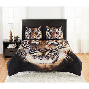 Alcove Tiger Photo 3 Piece Comforter Set - King