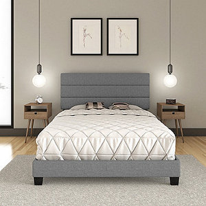Piedmont Faux Leather Platform Bed Frame - King
