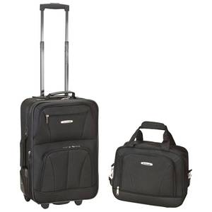 Rockland 2 Piece Solid Carry On Luggage Set