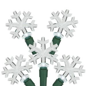 NEW Set of 20 Pure White LED Snowflake Lights