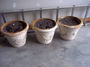 lot 26 image: 3 Large Foam Outdoor Planters 16 X...