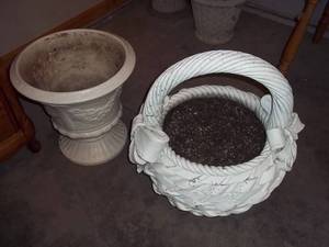 lot 35 image: 2 Large Ceramic Outdoor Planters (L...