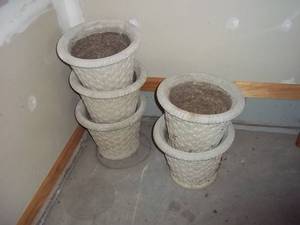 lot 36 image: 4 Matching Ceramic Outdoor Planters...