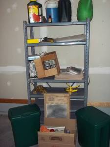 lot 39 image: 6 Shelf Metal Shelf 30.5 X 12.5 X...