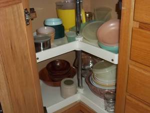 lot 50 image: Corner Cabinet of Serving Dishes, a...