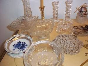 lot 88 image: Silver, Brass, and Crystal Decor S...